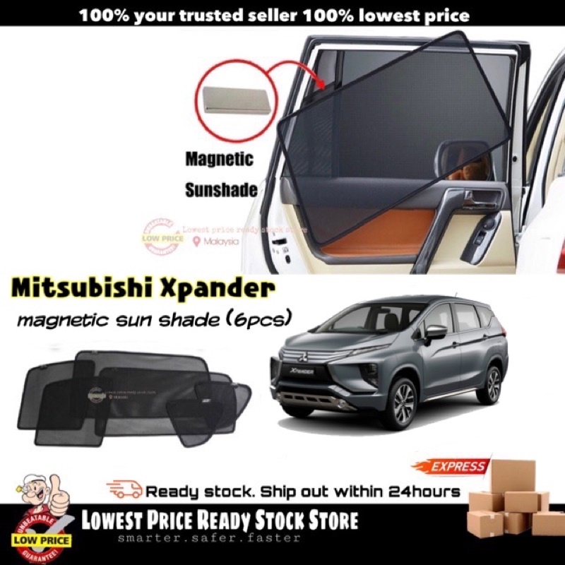 ม่านบังแดดแม่เหล็ก Mitsubishi Xpander (6 ชิ้น)