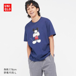 เสื้อยืดพิมพ์ลาย Uniqlo เสื้อยืดชายหญิงแขนสั้น 439632