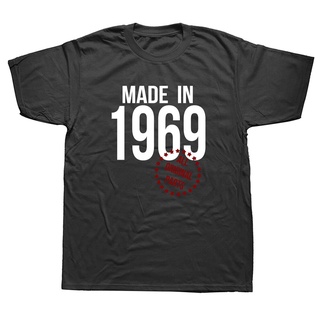 เสื้อยืดผ้าฝ้ายพรีเมี่ยม เสื้อยืดแขนสั้น ผ้าฝ้าย พิมพ์ลายกราฟฟิค Made In 1969 สไตล์สตรีท ของขวัญวันเกิด สําหรับผู้ชาย