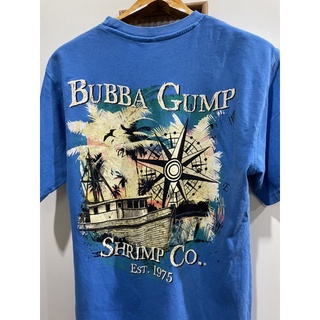 เสื้อยืดผ้าฝ้ายพิมพ์ลายแฟชั่นเสื้อยืดมือสอง BUBBA GUMP FORREST GUMP Size M มือ2