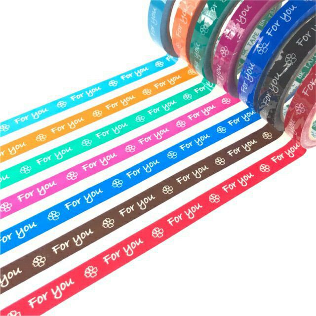 ถูกที่สุด [แถว 10 ม้วน] เทป For You เทปติดกล่องขนม เทปตกแต่ง มีหลายสี