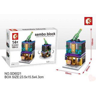 ตัวต่อ ชุด SEMBO BLOCK : Mini Street Building : SD6021 จำนวนตัวต่อ 180 ชิ้น