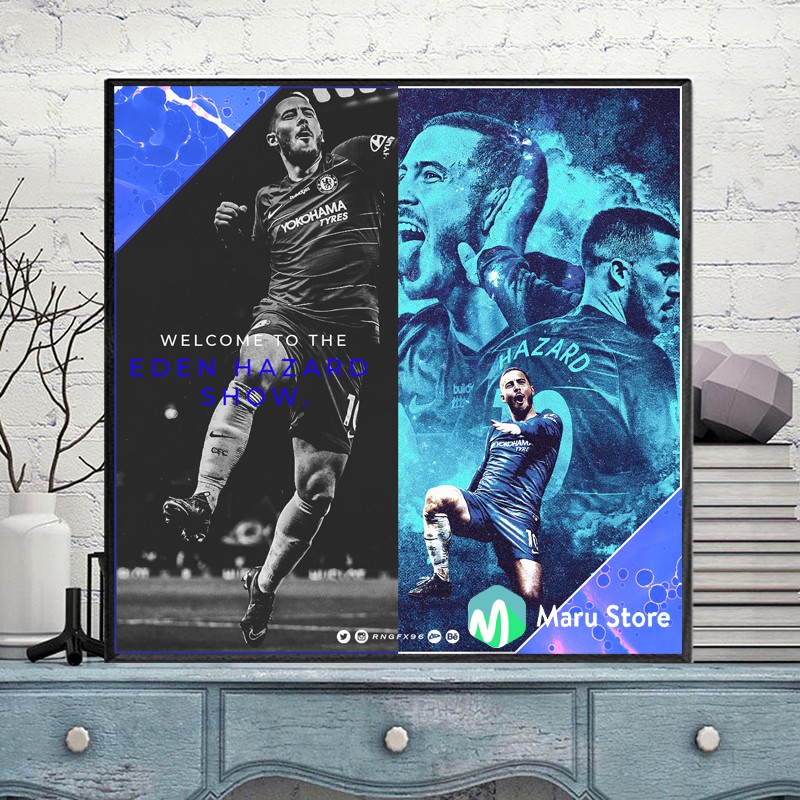 ภาพวาดนักฟุตบอล Chelsea Eden Hazard ตกแต่งห้อง