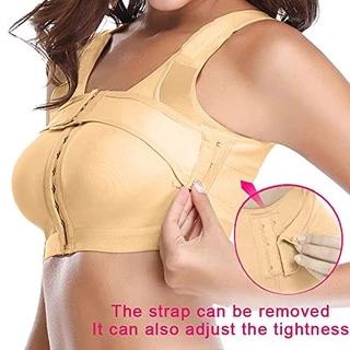 【agilemind.th】ผู้หญิงด้านหน้าเต้านมสนับสนุน Push Up Bra การบีบอัด Body Shaper ปรับตะขอ Breast Control Shaperwear