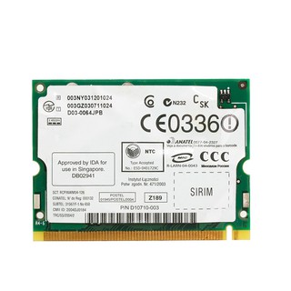 การ์ดเครือข่ายไร้สาย intel pro/2200 bg 802 . 11 b/g mini pci สําหรับ toshiba dell