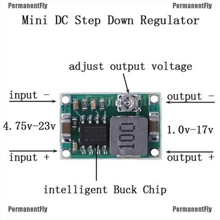 Permanentfly สเต็ปดาวน์ 3A Mini DC-DC 5V-23V เป็น 3.3V 6V 9V