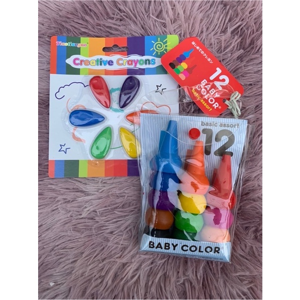 🖍พร้อมส่งจ้า สีเทียนนิ้ว ชุด 12 สี งานดี ปลอดภัย (มีเก็บเงินปลายทาง)