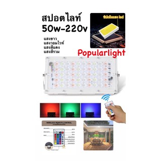 สปอตไลท์ LED 50W -220 รุ่นตัวบาง น้ำหนักเบา