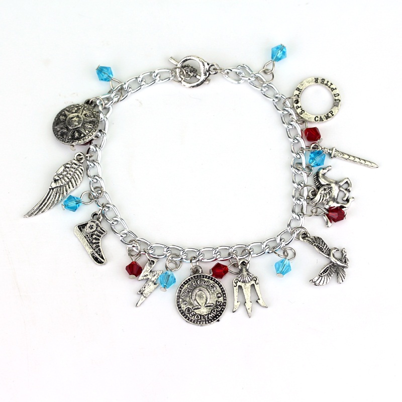 Maxi Bracelet Percy Jackson Charm Bracelets DIY Summer Style Simple Vintage Bracelet Link Chain Jewelry ลูกปัดคริสตัล