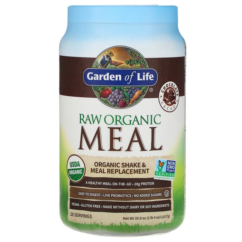 Garden of Life, RAW Organic Meal, Shake &amp; Meal Replacement,  Chocolate Cacao,  2 lb 4 oz (1,017 g)