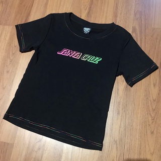 ราคาต่ำสุดเสื้อยืด Santa Cruz Clic Strip Fade T-shirt In Black With Rainbow Stitching มือ1 พร้อมส่งขนาดเต็มS-3XL