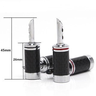 ขั้วต่อคุณภาพสูง Hifi BFA Rhodium plated banana plug Carbon fiber audio speaker cable banana plug  (ชุด 2 คู่ 4 ตัว)