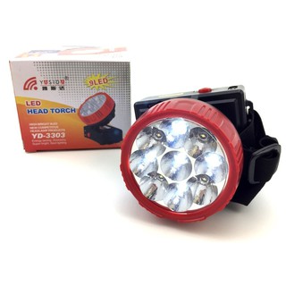 Yasida ไฟฉายคาดศรีษะ ชาร์จไฟได้ LED 9 ดวง YD-3303