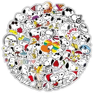 ชุดสติ๊กเกอร์ Snoopy การ์ตูนกราฟฟิตีกันน้ำ, 50 แผ่น/ชุด