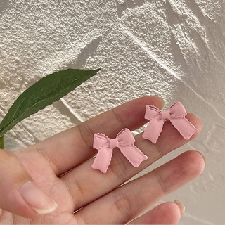 925 silver needle Japanese sweet temperament bow earrings girl heart small earrings student girlfriends earrings for gir