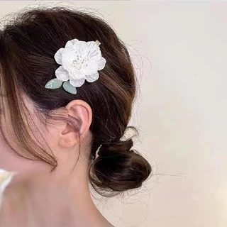กิ๊บติดผม ลายดอกคามิเลีย แฟชั่นฮั่นฝู สไตล์ฝรั่งเศส ย้อนยุค โรแมนติก