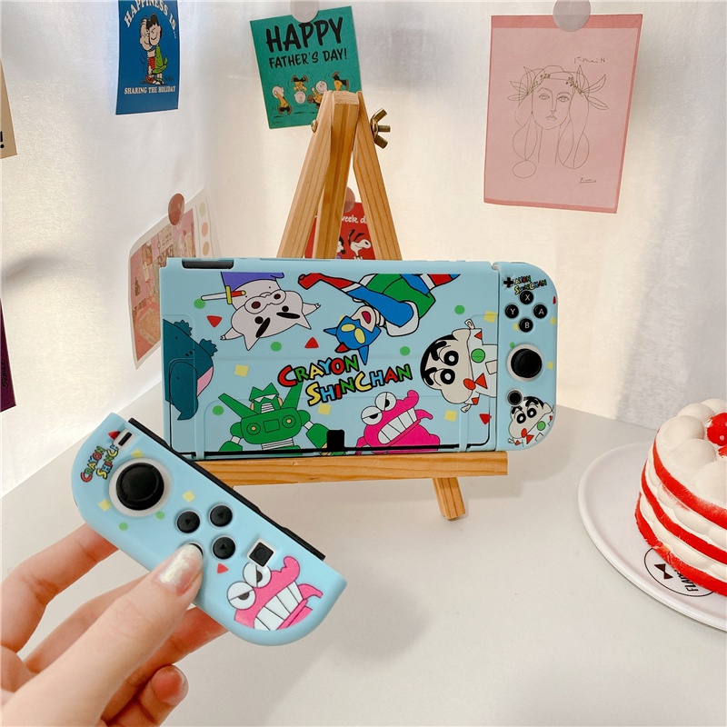 Nintendo Switch OLED เคส【CRAYON SHINCHA N】เคส TPU ซิลิโคน เกมคอนโซล กันกระแทก ที่จับป้องกัน เคสนิ่ม