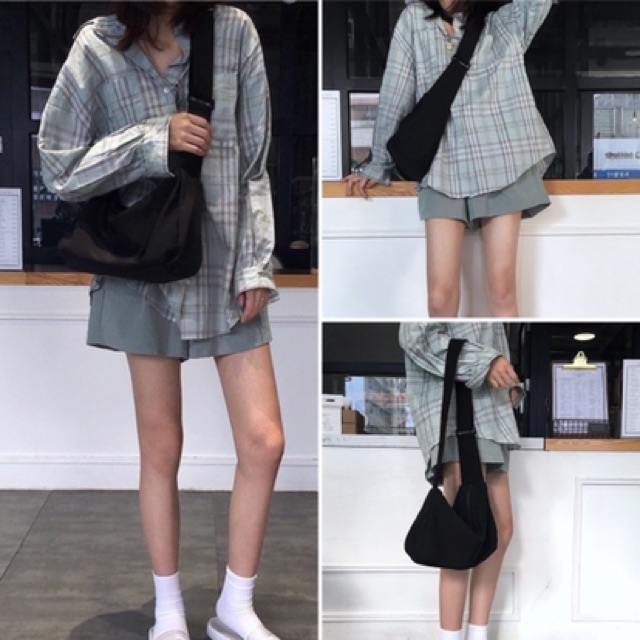 N025 กระเป๋าสะพาย ผ้าไนล่อน(ผ้าร่ม) ขนาด 12.5นิ้ว