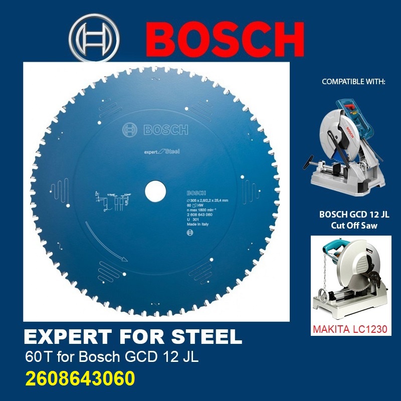 BOSCH 2608643060 / 2608643061 / 2608644284 / 2608644285 ใบเลื่อยวงเดือนตัดเหล็ก 12 นิ้ว (สำหรับ GCD 