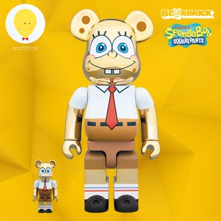 gachabox Bearbrick Sponge Bob Gold Chrome 100%+400% - แบร์บริค ของแท้ พร้อมส่ง Be@rbrick Medicom Toy