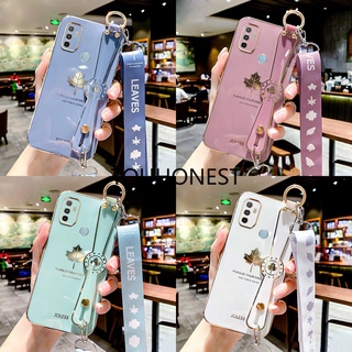 เคส Oppo Reno 2Z เคส Oppo Reno 2F เคส Oppo Reno7 Pro Case Oppo Reno3 Reno4 Case Oppo Reno5 Pro Reno 5K Reno6 Case Oppo A91 Cute Silicone Luxury New Maple Leaf Wrist Band With Rope Soft Phone Cases ซิลิโคนนิ่ม ลายใบเมเปิ้ล พร้อมสายคล้อง หรูหรา สําหรับ