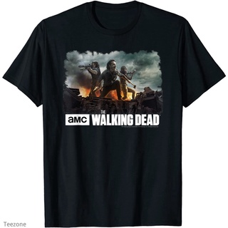 เสื้อยืดผู้ เสื้อยืดแขนสั้น คอกลม ผ้าฝ้าย พิมพ์ลาย Walking Dead All Out War แฟชั่นฤดูร้อน สําหรับผู้ชาย S-5XL