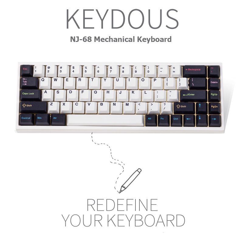 **พร้อมส่ง** Keydous NJ68 Bluetooth 5.0 / 2.4 GHZ / Hot-swappable / Mechanical Keyboard 68 Keys