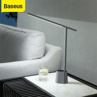 Baseus โคมไฟตั้งโต๊ะ LED อัจฉริยะ ความสว่างอัตโนมัติ ห้องนอน ข้างเตียง สํานักงาน สตูดิโอ การศึกษา โคมไฟกลางคืน แบบชาร์จไฟได้