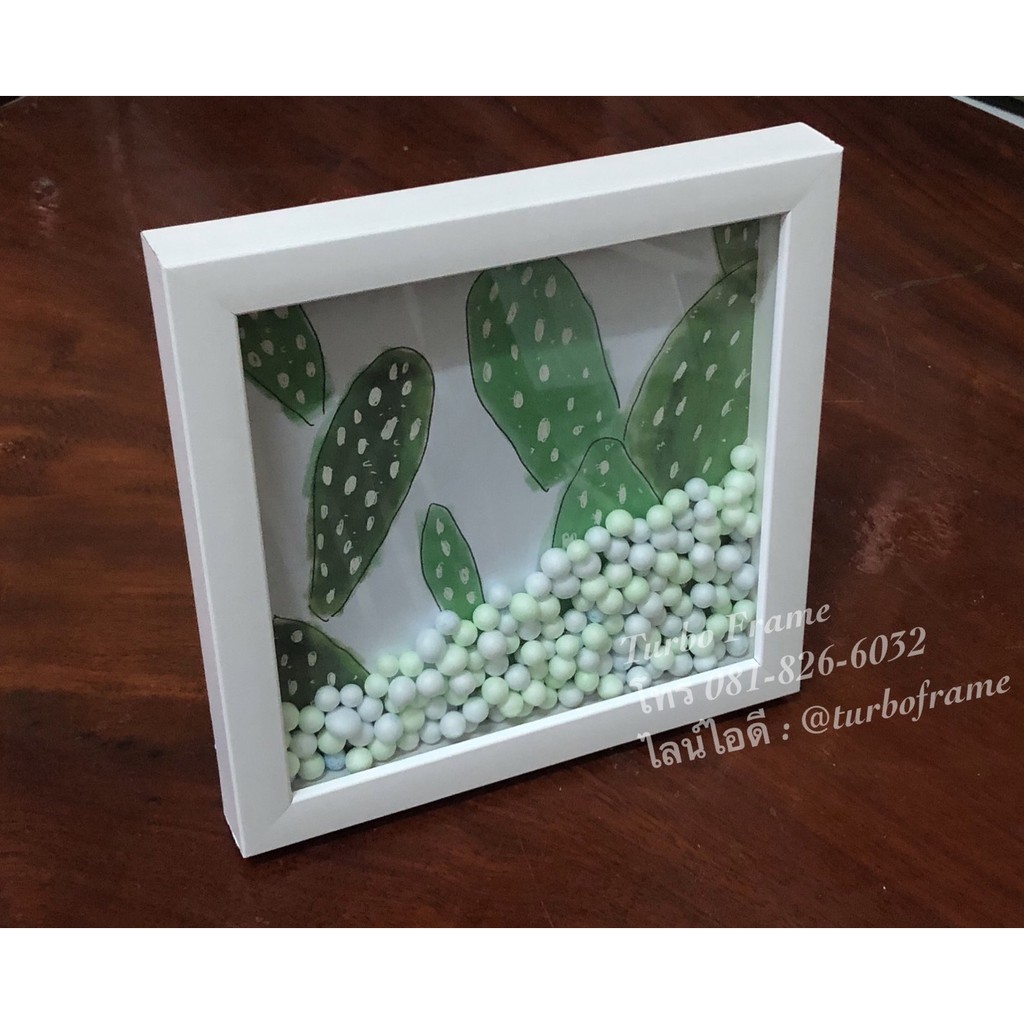กรอบรูปทรงกล่องพร้อมเม็ดโฟม ขนาด 4x6" , 5x7" , 6x8" ,A5,8x10",8x12",A4พร้อมกระจก+ขาตั้ง