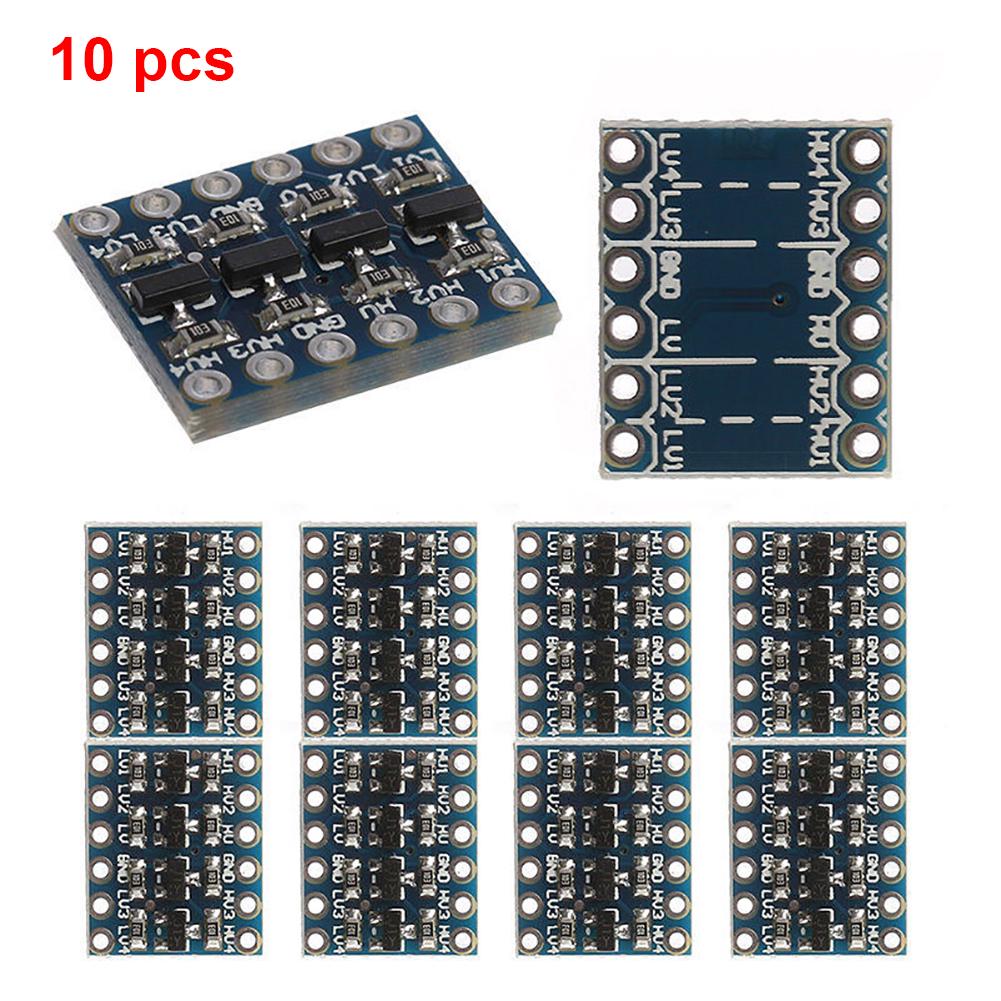 10 ชิ้น 3.3V-5V 4 ช่อง ตัวแปลงระดับตรรกะ TTL โมดูลเปลี่ยนเกียร์สองทิศทาง