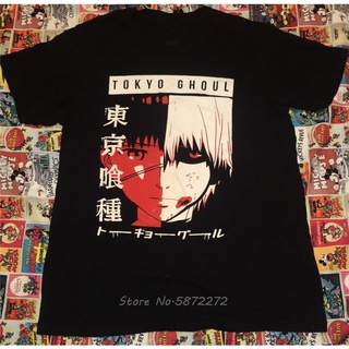 เสื้อยืด ผ้าฝ้าย พิมพ์ลายการ์ตูนอนิเมะ Tokyo Ghoul Kaneki Ken สําหรับผู้ชายS-5XL