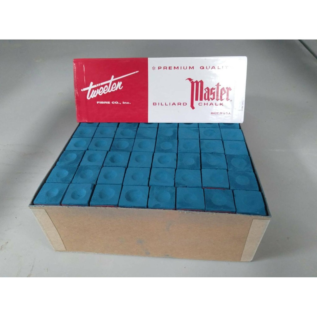 ชอล์กฝนหัวคิว ตรากวางมาสเตอร์ made in USA สีน้ำเงิน 1กล่อง (144 ก้อน) ชอล์คฝนหัวคิว บิลเลียด สนุ๊กเกอร์ พูล โต๊ะบิลเลียด