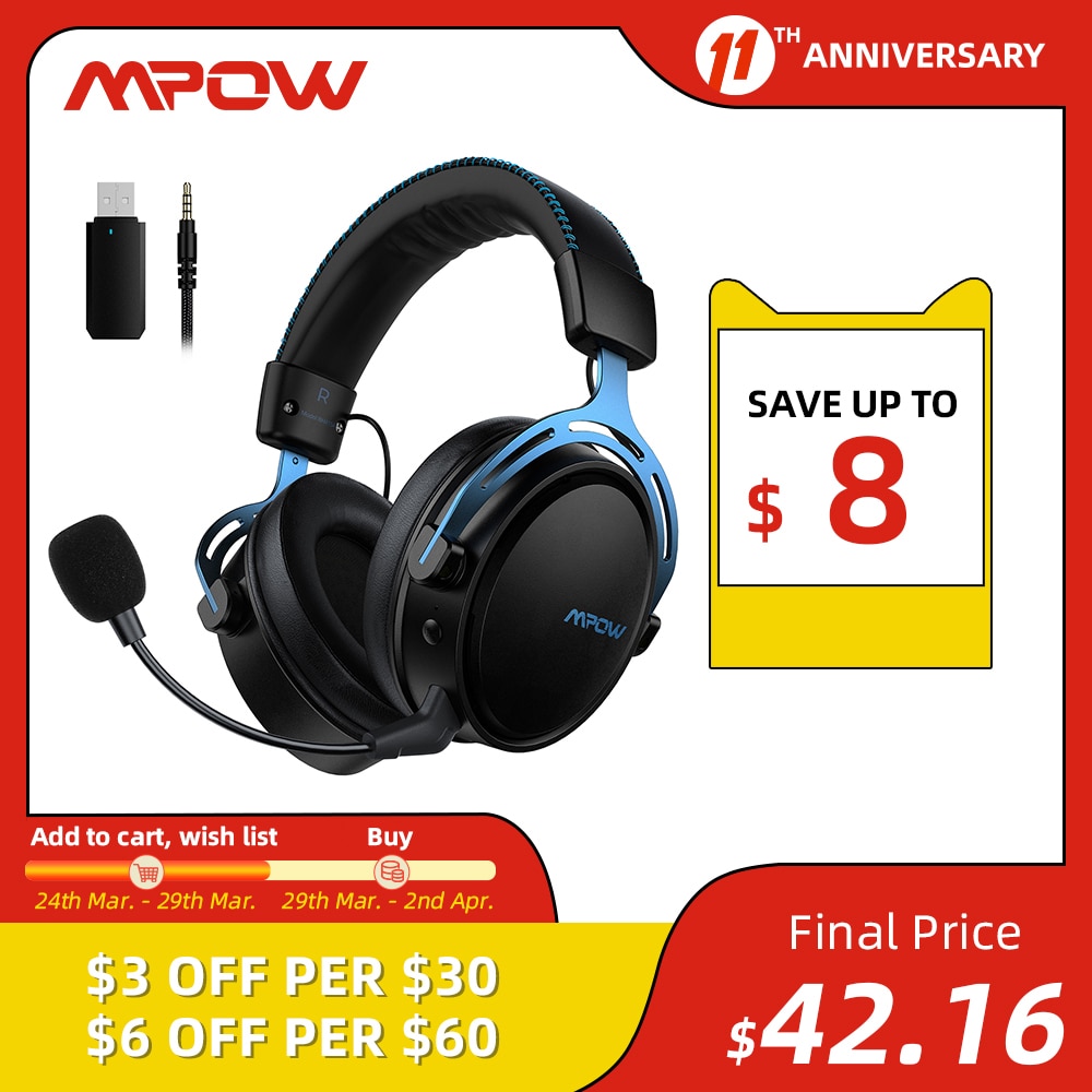 mpow air 2.4 g wireless gaming headset