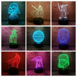 Star Wars 3 D Led Night Light โคมไฟตั้งโต๊ะตกแต่งห้องนอนเด็ก