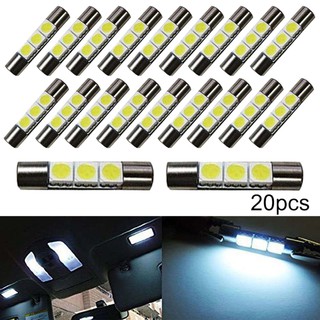 20 ชิ้น 29 มม. 3 smd 5050 ไฟ led ออโต้แสงสีขาวสําหรับติดกับที่บังแดดรถยนต์