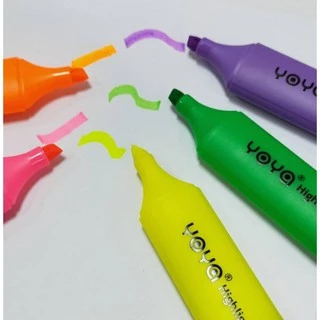 YOYA ปากกาไฮไลท์ 1901 สีนีออน 1902 สีพาสเทล Highlighter ปากกาเน้นข้อความ ชนิดหัวตัด (1 ด้าม)