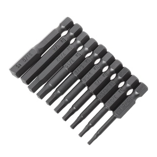 Pcf * ชุดไขควงแม่เหล็กหกเหลี่ยม S2 1/4 นิ้ว Hex Shank 50 มม. 10 ชิ้น