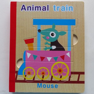 ๋Jigsaw จิ๊กซอว์ไม้แบบเล่ม หมวด Animal Train (ภายในเล่ม มีจิ๊กซอว์ 6 ลาย)