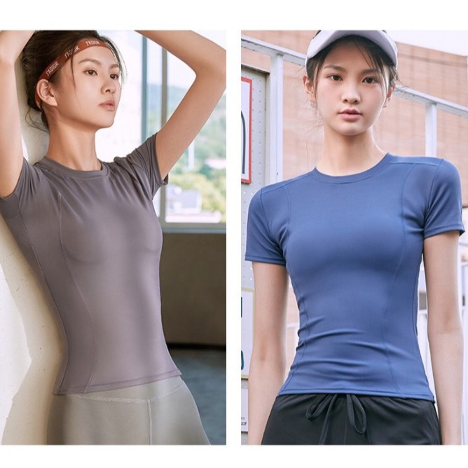 ♥EveSport♥YOGA-104 เสื้อออกกำลังกายผู้หญิง เสื้อกีฬาแขนสั้น - รูปที่ 5