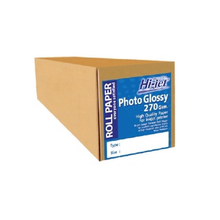Hi-jet กระดาษโฟโต้ ผิวมัน เคลือบด้านหลังพิเศษ 270 แกรม แบบม้วน INKJET GLOSSY