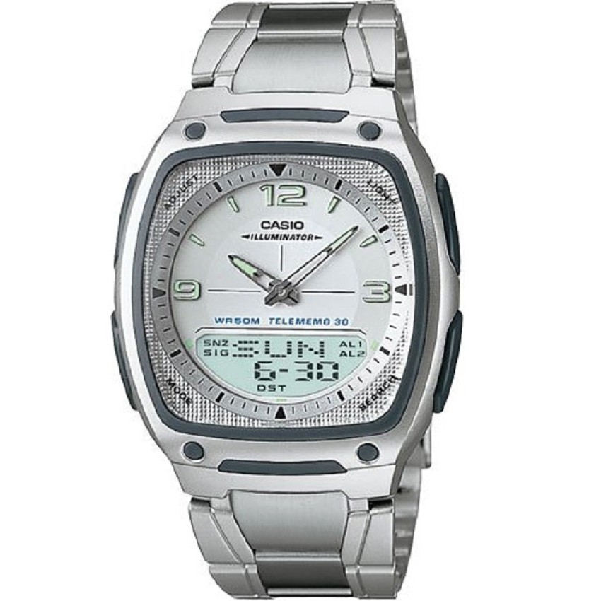 Casio Standard นาฬิกาข้อมือผู้ชาย สีเงิน สายสแตนเลส  รุ่น AW-81D-7AVDF