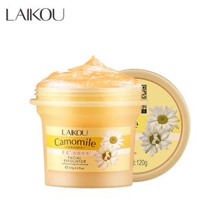 LAIKOU Camomile Face Body Scrub Exfoliating Gel Nourishing Arm Leg Scrub Cream Remove Dead Skin Gentle 120g.