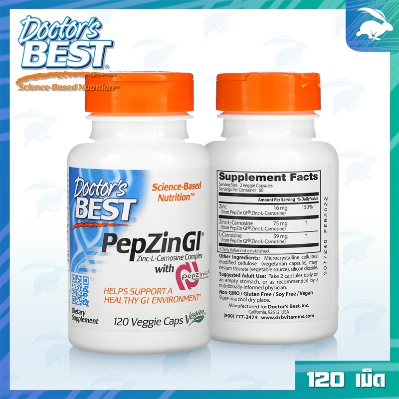 [พร้อมส่ง] Doctor's Best, PepZin GI, ZincLCarnosine Complex ซิงค์ แอล
