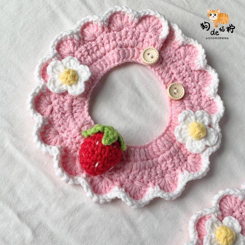 ปลอกคอ ผ้าพันคอ ผ้าวูลถักโครเชต์ แฮนด์เมด สําหรับสัตว์เลี้ยง สุนัข แมว กระต่าย Diy - รูปที่ 5