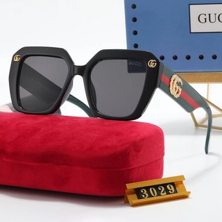 Gucci แว่นตากันแดด กรอบขนาดใหญ่ ไล่โทนสี หรูหรา สไตล์วินเทจ UV400 สําหรับผู้ชาย ผู้หญิง