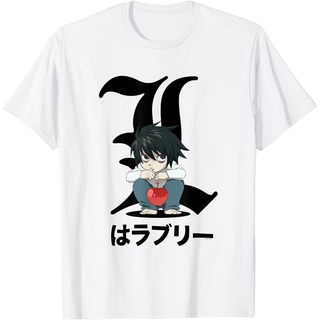 เสื้อยืดผ้าฝ้ายพรีเมี่ยม เสื้อยืด พิมพ์ลาย Death Note Crouching Chibi สําหรับผู้ใหญ่