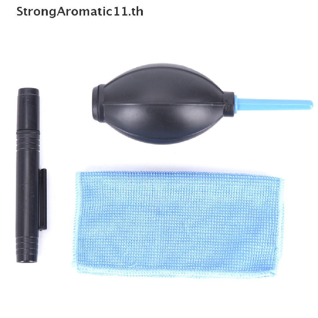 3 In 1 Lens Cleaning Cleaner Dust Pen Blower Cloth Kit For DSLR VCR Camera