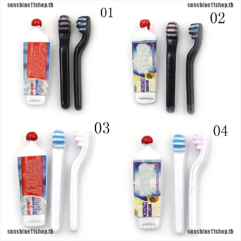 【SHINE11SHOP】3pcs 1:12 DollHouse Miniature Bathroom Toothpaste ...