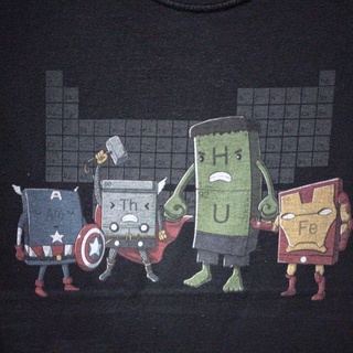 เสื้อยืดมือสอง Usa การ์ตูน ล้อเลียน Marvel Size S.อก19/ยาว26.5