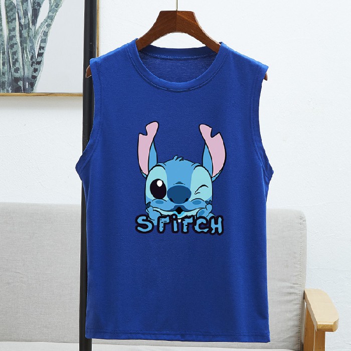 อินเทรนด์ที่สุด ใหม่ Stitch ภาพการ์ตูน สบาย ๆ เสื้อแขนกุด 8สี S~3XL